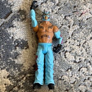 2011 MATTEL WWE BASIC SERIES REY MYSTERIO FIGURE LOOSE LIGHT BLUE ATTIRE WCW2011